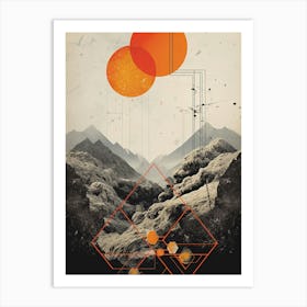 modern geometric mountain Art Print