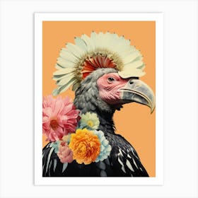 Bird With A Flower Crown California Condor 1 Art Print