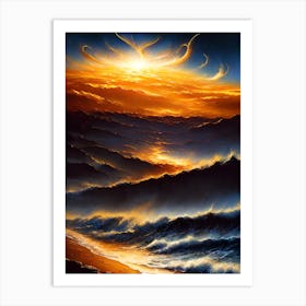 Sunset Over The Ocean Art Print