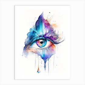 Spiritual Awakening, Symbol, Third Eye Watercolour 2 Art Print