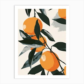 Clementines Close Up Illustration 1 Art Print