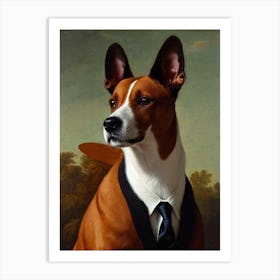 Basenji 2 Renaissance Portrait Oil Painting Art Print