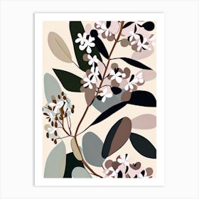 Mountain Laurel Wildflower Modern Muted Colours Art Print