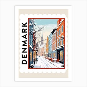 Retro Winter Stamp Poster Copenhagen Denmark 2 Art Print