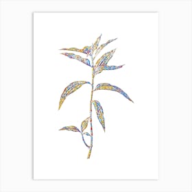 Stained Glass Dayflower Mosaic Botanical Illustration on White n.0004 Art Print