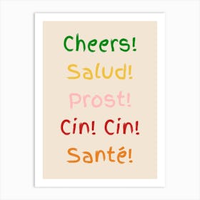 Cheers Poster Colourful Art Print