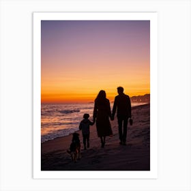 A Jubilant Family Of Four A Pair Of Young And Old Alongside A Couple Of Dogs Who Belong To Them S Art Print