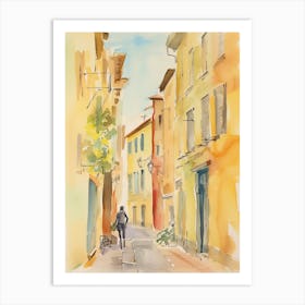 Ferrara, Italy Watercolour Streets 1 Art Print