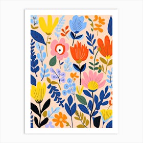 Blooms With Matisse Style Flair; Inspired Symphony Art Print