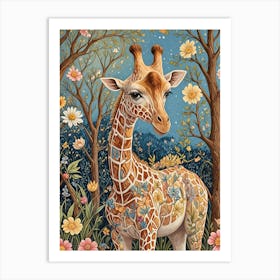 Floral Giraffe Art Print