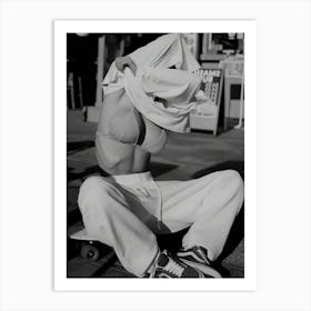 Woman In Sneakers Undressing Feminist Art Print