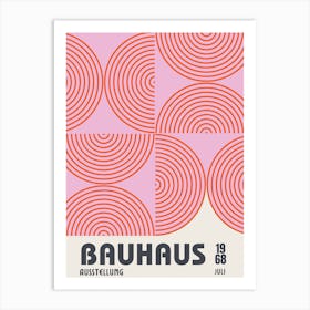 Bauhaus Exhibition Poster, Ausstellung Design Print, Pink & Orange Art Print