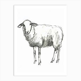 B&W Sheep Art Print