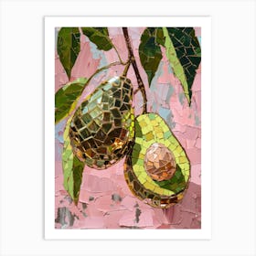 Disco Ball Avocado Mosaic Painting Kitchen Art Print