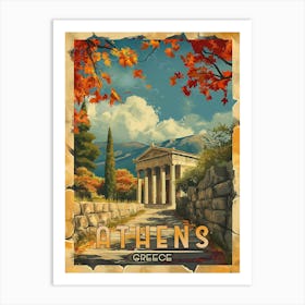 A Timeless Journey: Vintage Athens Travel Poster Art Print