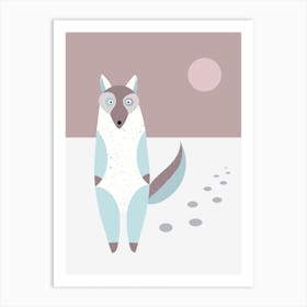 Artic fox Scandinavian style - Arctic animals Art Print