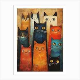 Group Of Cats 10 Art Print