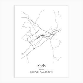 Karis,Finland Minimalist Map Art Print