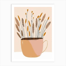 Illustration Of Wheat In A Cup Art Print