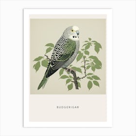 Ohara Koson Inspired Bird Painting Budgerigar 2 Poster Art Print