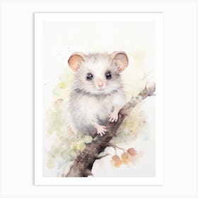 Light Watercolor Painting Of A Mountain Pygmy Possum 2 Art Print