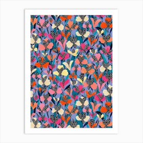 Pansy - Teal Multi Art Print