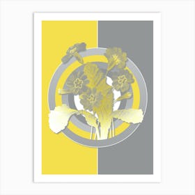 Vintage Grandiflora Botanical Geometric Art in Yellow and Gray n.151 Art Print