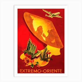 Orient From Above, Vintage Airline Poster Art Print