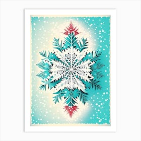 Ice, Snowflakes, Vintage Sketch 1 Art Print