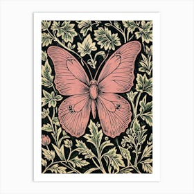 Butterfly On A Black Background 1 Art Print