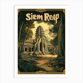 Aihrgdesign A Retro Travel Poster For Siem Reap 3 Art Print