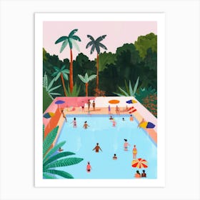 Jungle Pool Party Art Print