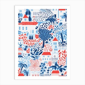 Ibiza, Spain, Inspired Travel Pattern 2 Art Print