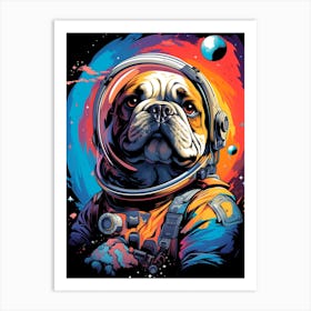 Bulldog Astronaut 1 Art Print