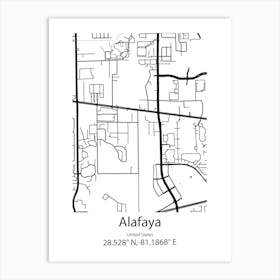 Alafaya,United States Minimalist Map Art Print