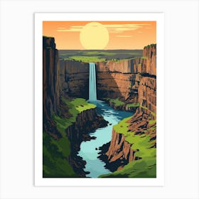 Palouse Falls State Park Retro Park 14 Art Print