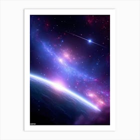 Deep Space Scene Featuring A Nebula With Hues Of Purples And Blues Stars Emitting A Soft Glow With (4) Poster