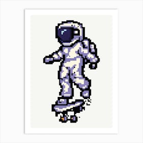 Astronaut Pixel Art Illustration 1 Art Print