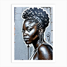 Graffiti Mural Of Beautiful Black Woman 394 Art Print