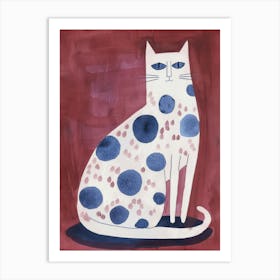 Polka Dot Cat 14 Art Print