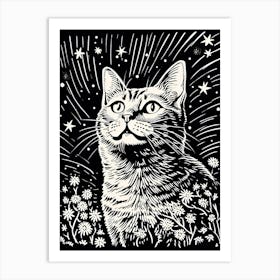 Astral Whiskerwave, Psychedelic Cats series Art Print