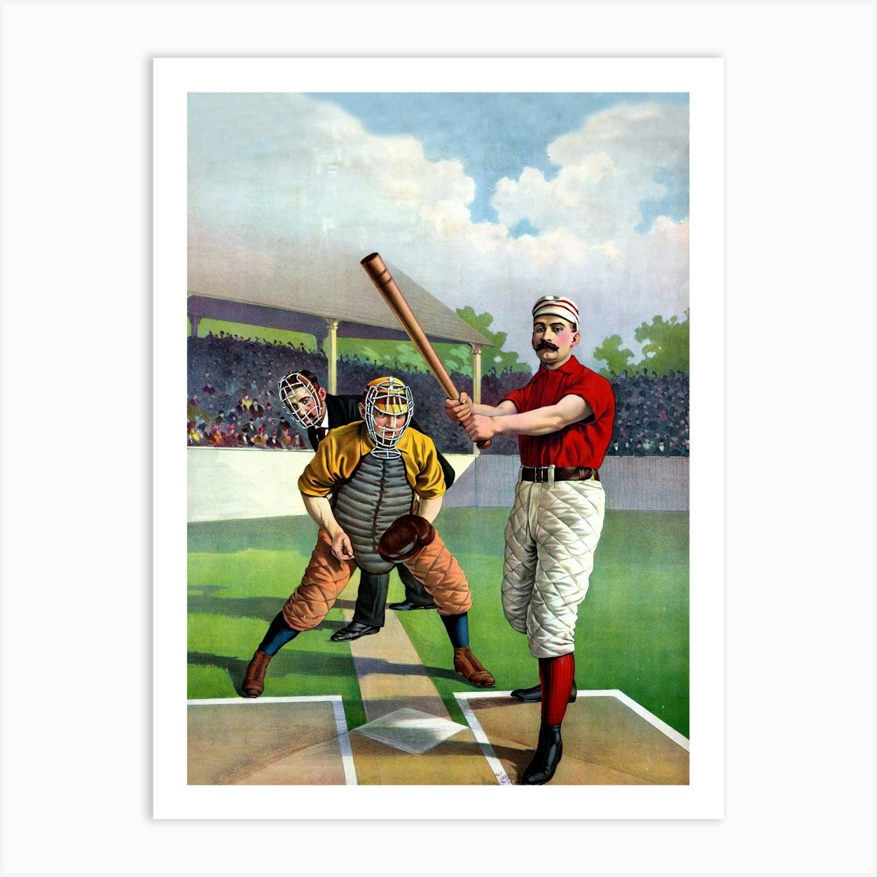 Baseball, Vintage Sport Poster Art Print by Vintage Spirit