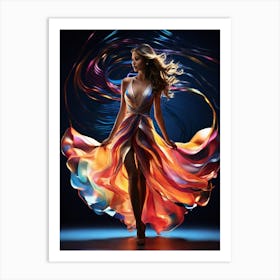 Woman In A Colorful Dress 4 Art Print