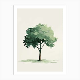 Walnut Tree Pixel Illustration 1 Art Print