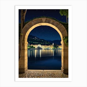 Night At Lake Como Art Print