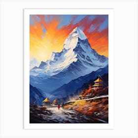 Everest At Sunset Art Print