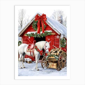 Christmas Horse Art Print