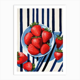 Strawberries Fruit Summer Illustration 4 Art Print