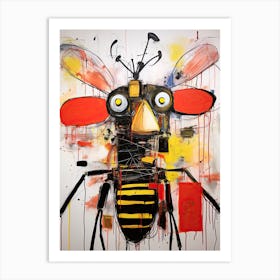 Neo-Hive Harmony: Bee Robot's Dance Art Print