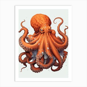 Common Octopus Illustration 2 Art Print